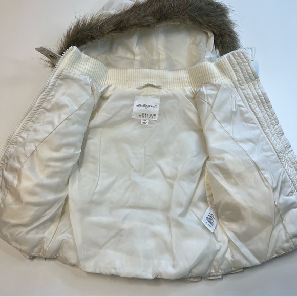 Starting Out Ivory Puffer Jacket w/ Removable Faux Fur Hood, Size 3MO, NWT!! - Picture 5 of 5